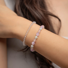 Load image into Gallery viewer, Mini Fairy (Rose Quartz, Kunzite, Green Jade) Crystal Bracelet