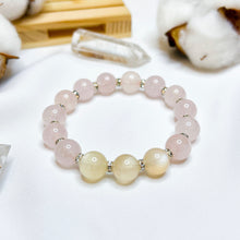 Load image into Gallery viewer, Pastel Honey (Rose Quartz, Peach Moonstone) Crystal Bracelet