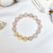Load image into Gallery viewer, Pastel Honey (Rose Quartz, Peach Moonstone) Crystal Bracelet