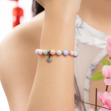 Load image into Gallery viewer, Cotton Clouds (Pink Opal, Blue Lace Agate, Green Jade) Crystal Bracelet