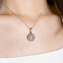 Load image into Gallery viewer, Green Jade Donut Sterling Silver 925 Crystal Necklace