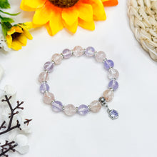 Load image into Gallery viewer, Icy Lilac (RARE Himalayan Pink Azeztulite, Lavender Milky Amethyst Quality AAA) Crystal Bracelet