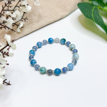 Load image into Gallery viewer, Pacific Blue (Hemimorphite, Blue Aventurine) Crystal Bracelet