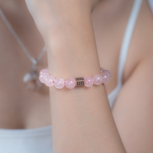 Load image into Gallery viewer, Rose Quartz Crystal Bracelet (Rose Gold Spacer)