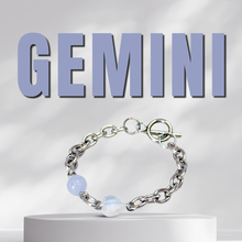 Load image into Gallery viewer, Horoscope Lucky Stones 304 Stainless Steel Chunky Chain Crystal Bracelet