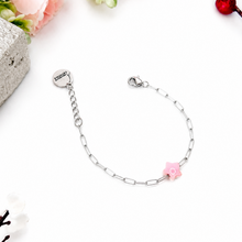 Load image into Gallery viewer, Dainty Pink Conch Chain Crystal Bracelet