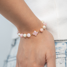 Load image into Gallery viewer, Princess Ophelia (Pink Opal, Pearl) Crystal Slider Bracelet