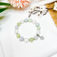 Load image into Gallery viewer, Tinkerbell (Green Jade, Prehnite, Frosted Clear Quartz) Crystal Bracelet