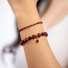 Load image into Gallery viewer, Strawberry Velvet (Garnet, Strawberry Quartz) Crystal Bracelet