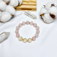 Load image into Gallery viewer, Pastel Honey (Rose Quartz, Peach Moonstone) Crystal Bracelet