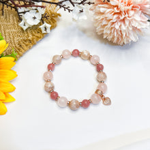 Load image into Gallery viewer, Rose Guava Crystal Bracelet (RARE Guava Quartz, Rose Quartz, Sakura Agate)