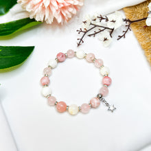 Load image into Gallery viewer, Baby Pink (Rose Quartz, Cream Trochus, Pink Opal) Crystal Bracelet