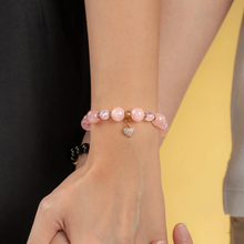 Load image into Gallery viewer, Rose Moon (Rose Quartz, Rainbow Moonstone, Heart Charm) Crystal Bracelet