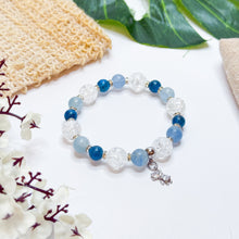 Load image into Gallery viewer, Twilight Blue (Blue Apatite, Blue Calcite, Clear Quartz) Crystal Bracelet