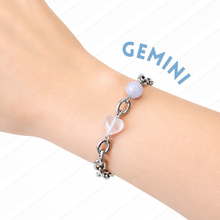 Load image into Gallery viewer, Horoscope Lucky Stones 304 Stainless Steel Chunky Chain Crystal Bracelet