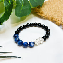 Load image into Gallery viewer, Kyanite x Black Agate (Gold Plated Abacus, S925 Pixiu) Crystal Bracelet