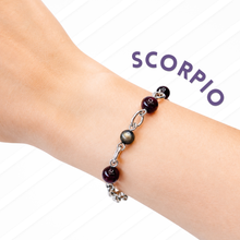 Load image into Gallery viewer, Horoscope Lucky Stones 304 Stainless Steel Chunky Chain Crystal Bracelet