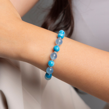 Load image into Gallery viewer, Admiral Blue (Santa Maria Aquamarine, Blue Apatite) Crystal Bracelet