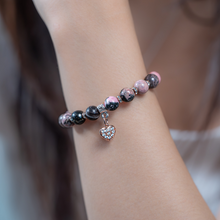 Load image into Gallery viewer, Rhodonite Crystal Bracelet (w/ Rose Gold Heart)