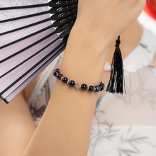 Load image into Gallery viewer, Blue Tiger's Eye with Meteorite Clover Charm Crystal Bracelet