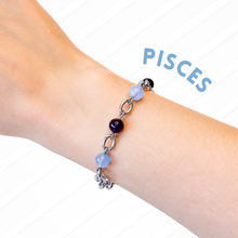 Load image into Gallery viewer, Horoscope Lucky Stones 304 Stainless Steel Chunky Chain Crystal Bracelet