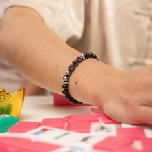 Load image into Gallery viewer, Faceted Hematite x Matte Black Agate Crystal Bracelet
