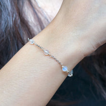 Load image into Gallery viewer, Rainbow Moonstone Stainless Steel Chain Bracelet