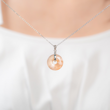 Load image into Gallery viewer, Sakura Agate Donut Sterling Silver Necklace