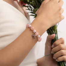 Load image into Gallery viewer, Rose Matcha (Icy Green Jade, Rose Quartz) Crystal Bracelet