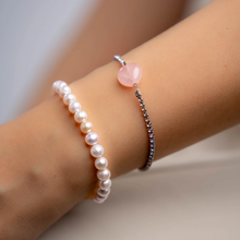 Load image into Gallery viewer, Rose Quartz Heart Tennis Chain Crystal Bracelet (Ameliorate's Signature)