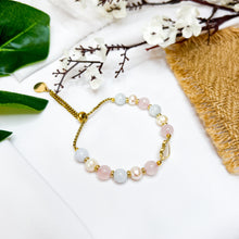 Load image into Gallery viewer, Princess Layla (Rose Quartz, Jade, Freshwater Pearls) Signature Crystal Chain Bracelet