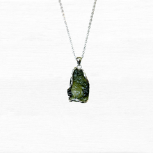 Load image into Gallery viewer, Raw Moldavite Crystal S925 Necklace
