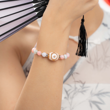 Load image into Gallery viewer, 3-Eyed Dzi Agate Bead (Fortune & Wealth Hook, Pink Opal & Green Jade) Crystal Bracelet