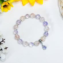 Load image into Gallery viewer, Icy Lilac (RARE Himalayan Pink Azeztulite, Lavender Milky Amethyst Quality AAA) Crystal Bracelet