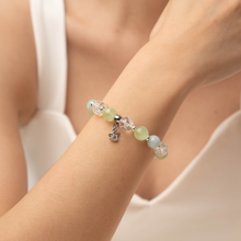Load image into Gallery viewer, Tinkerbell (Green Jade, Prehnite, Frosted Clear Quartz) Crystal Bracelet