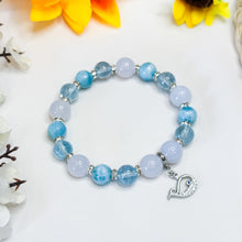 Load image into Gallery viewer, Sea Blue (Dominican Republic Larimar, Blue Topaz, Blue Chalcedony) Crystal Bracelet