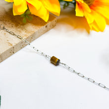 Load image into Gallery viewer, Yellow Tiger's Eye Barrel Crystal Stainless Steel Chain Bracelet