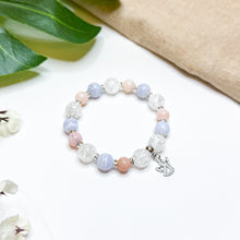 Load image into Gallery viewer, Lilac Pink (Blue Lace Agate, Pink Opal, Frosted Clear Quartz) Crystal Bracelet
