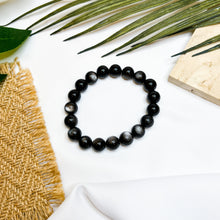 Load image into Gallery viewer, Silver Obsidian Crystal Bracelet