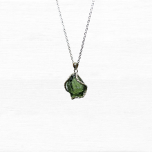 Load image into Gallery viewer, Raw Moldavite Crystal S925 Necklace