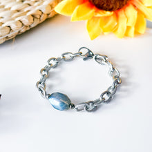 Load image into Gallery viewer, Labradorite Nugget 304 Stainless Steel Chunky Crystal Chain Bracelet