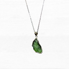 Load image into Gallery viewer, Raw Moldavite Crystal S925 Necklace