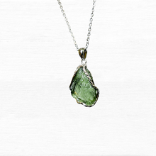 Load image into Gallery viewer, Raw Moldavite Crystal S925 Necklace
