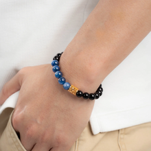 Load image into Gallery viewer, Kyanite x Black Agate (Gold Plated Abacus, S925 Pixiu) Crystal Bracelet
