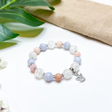 Load image into Gallery viewer, Lilac Pink (Blue Lace Agate, Pink Opal, Frosted Clear Quartz) Crystal Bracelet
