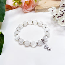 Load image into Gallery viewer, Snow (White Jade, Selenite, Frosted Clear Quartz) Crystal Bracelet