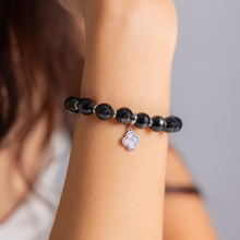 Load image into Gallery viewer, Hypersthene (God of Fortune) w/ S925 Meteorite Charm (Sweden) Crystal Bracelet