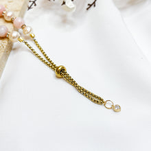 Load image into Gallery viewer, Princess Ophelia (Pink Opal, Pearl) Crystal Slider Bracelet