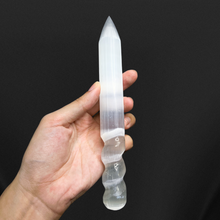 Load image into Gallery viewer, Selenite Cleansing & Charging Twisted Wand