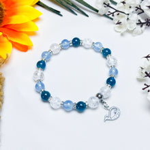 Load image into Gallery viewer, Moroccan Clouds (Santa Maria Aquamarine, Blue Apatite, Crackled Clear Quartz) Crystal Bracelet